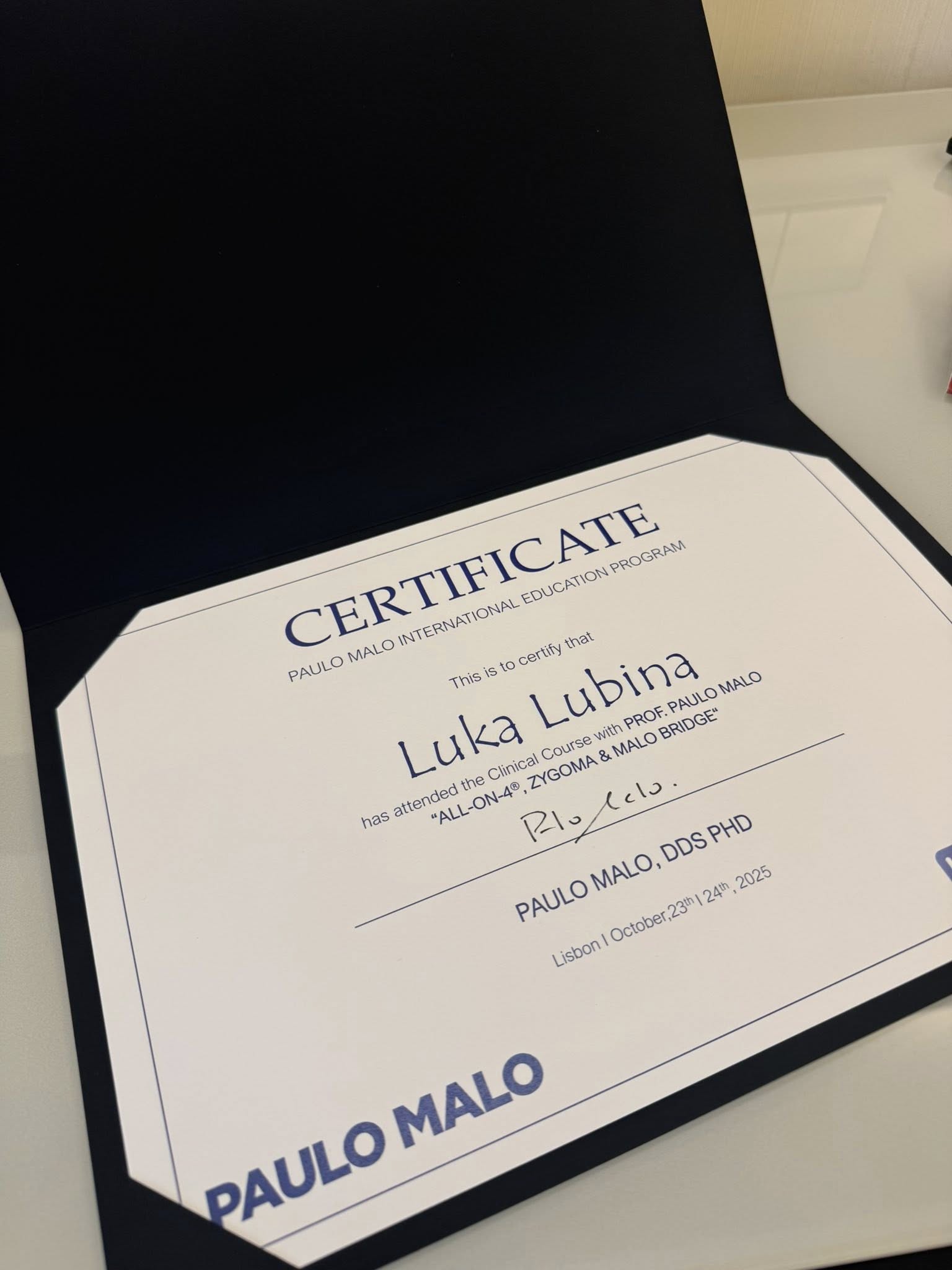 Certifikat all on 4 Luke Lubine